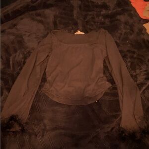 Elegant Black Long Sleeve Women's Top